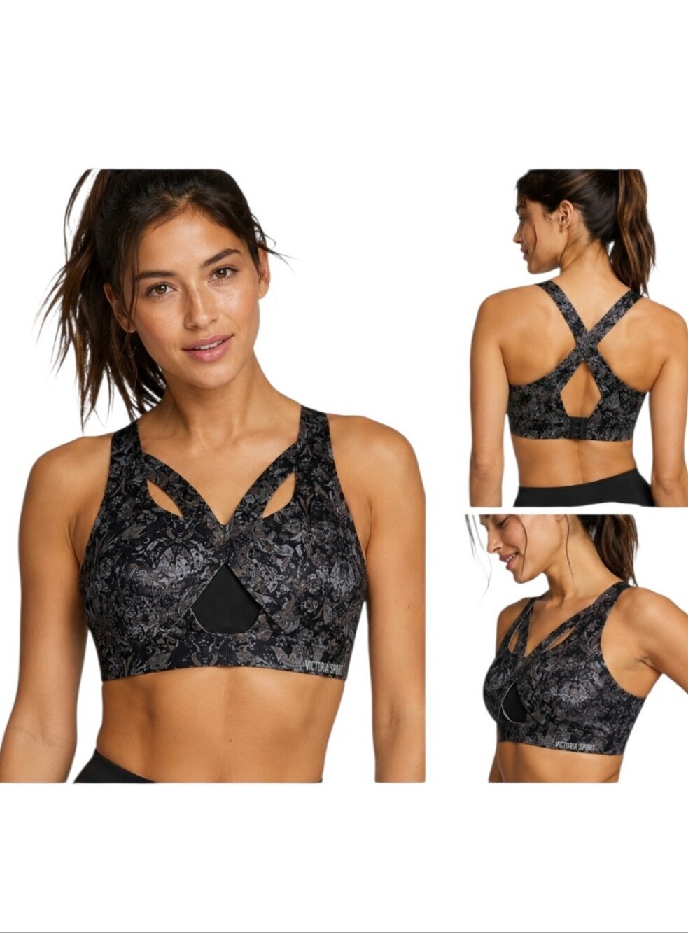 Victoria’s Secret Angel Max Maximum Support Sports Bra Black Floral 32D